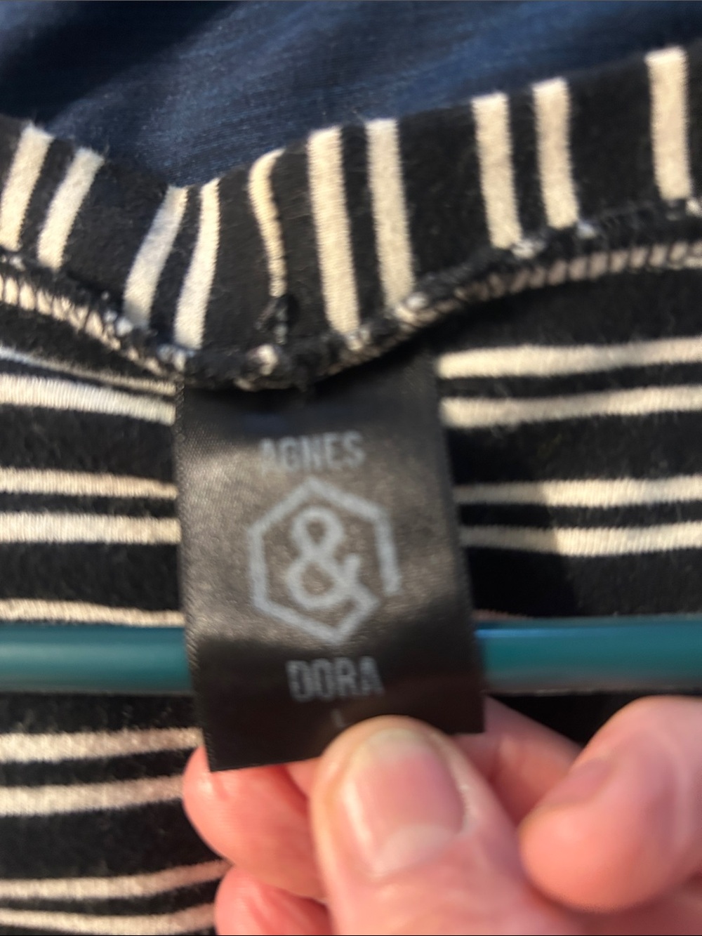 Agnes & Dora Black and White Striped Lightweight Cardigan - Picture 2 of 4